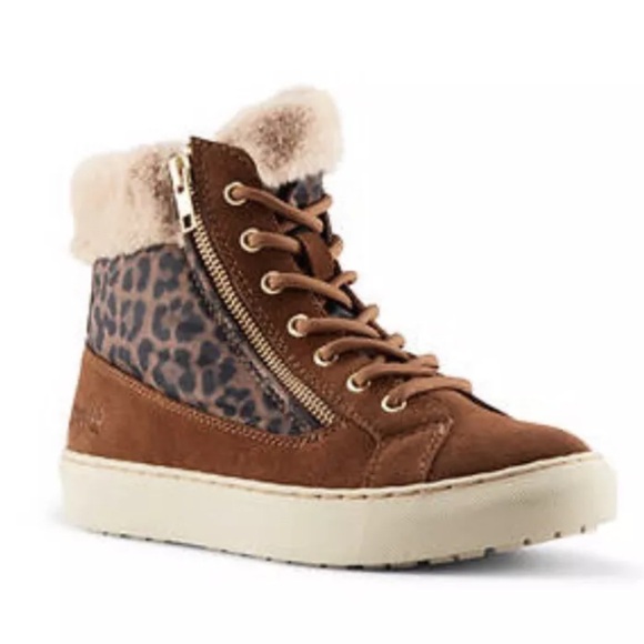 NIB Cougar Dublin Leopard Pint Suede Waterproof Sneaker Ankle Bootie Size 7 - Picture 1 of 9